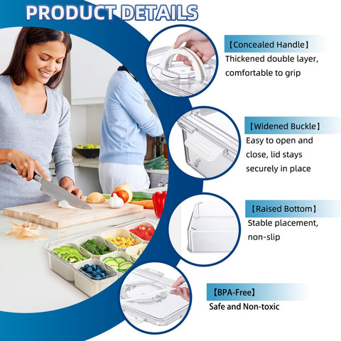 Pure Future Snackle Box vista frontal mostrando el diseño de porciones