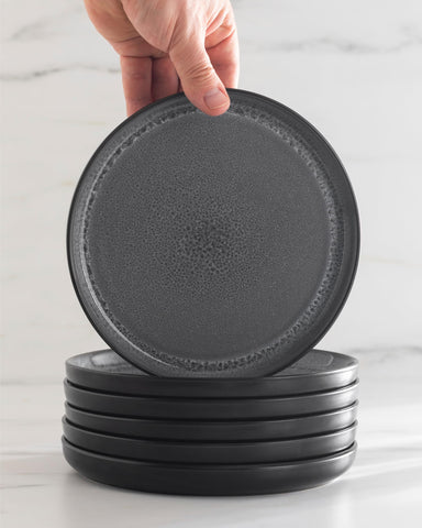 Pure Living vajilla de gres gris, duradera y apta para uso diario