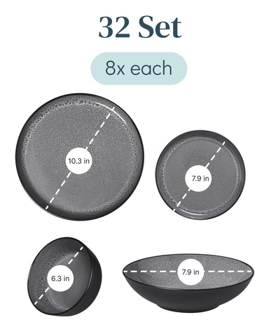 Pure Living platos hondos en gres gris, ideales para sopas y guisos