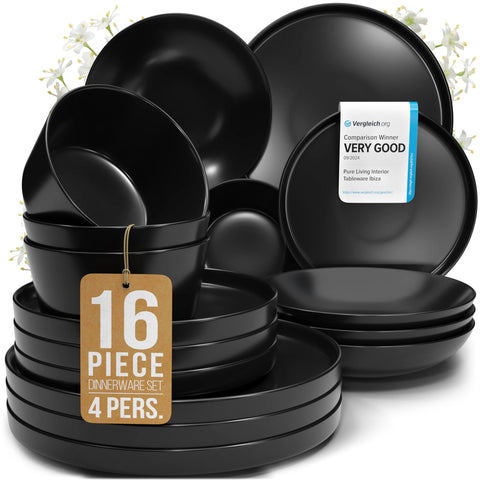 PURE LIVING INTERIOR DESIGN: platos principales mate negro, ideal para comidas diarias con estilo.