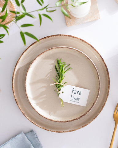 Pure Living vajilla: platos de desayuno beige para iniciar el día