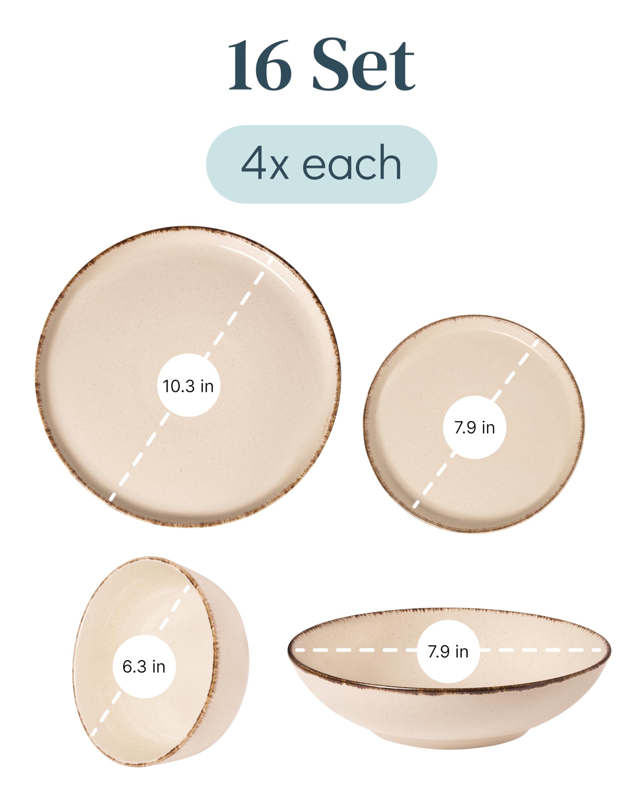 Pure Living vajilla: platos hondos beige para guisos y salsas
