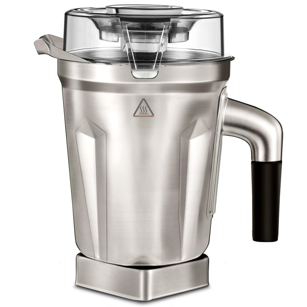Pure Realm 64oz contenedor de acero inoxidable para Vitamix mostrando su acabado liso