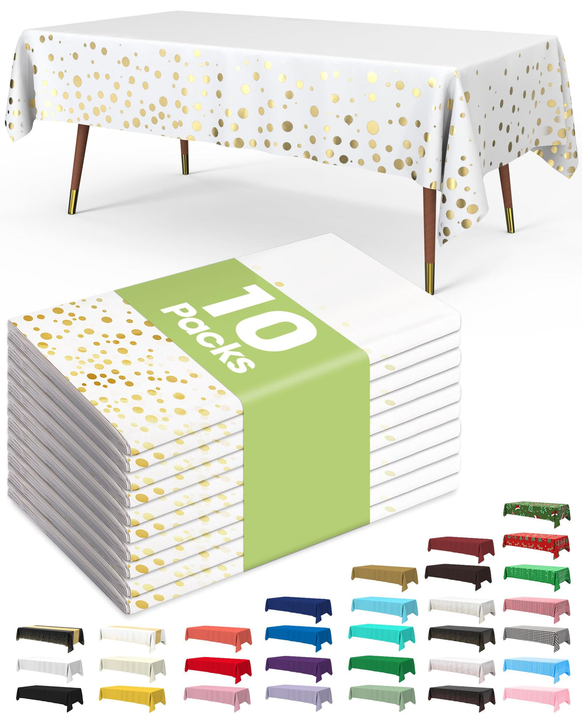 Mantel Pureegg blanco con dorado para graduación, protección de la mesa