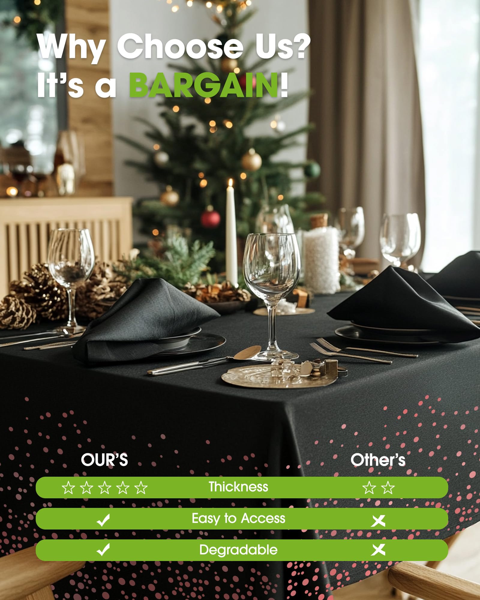 Pureegg empaque de 8 manteles desechables para fiestas.