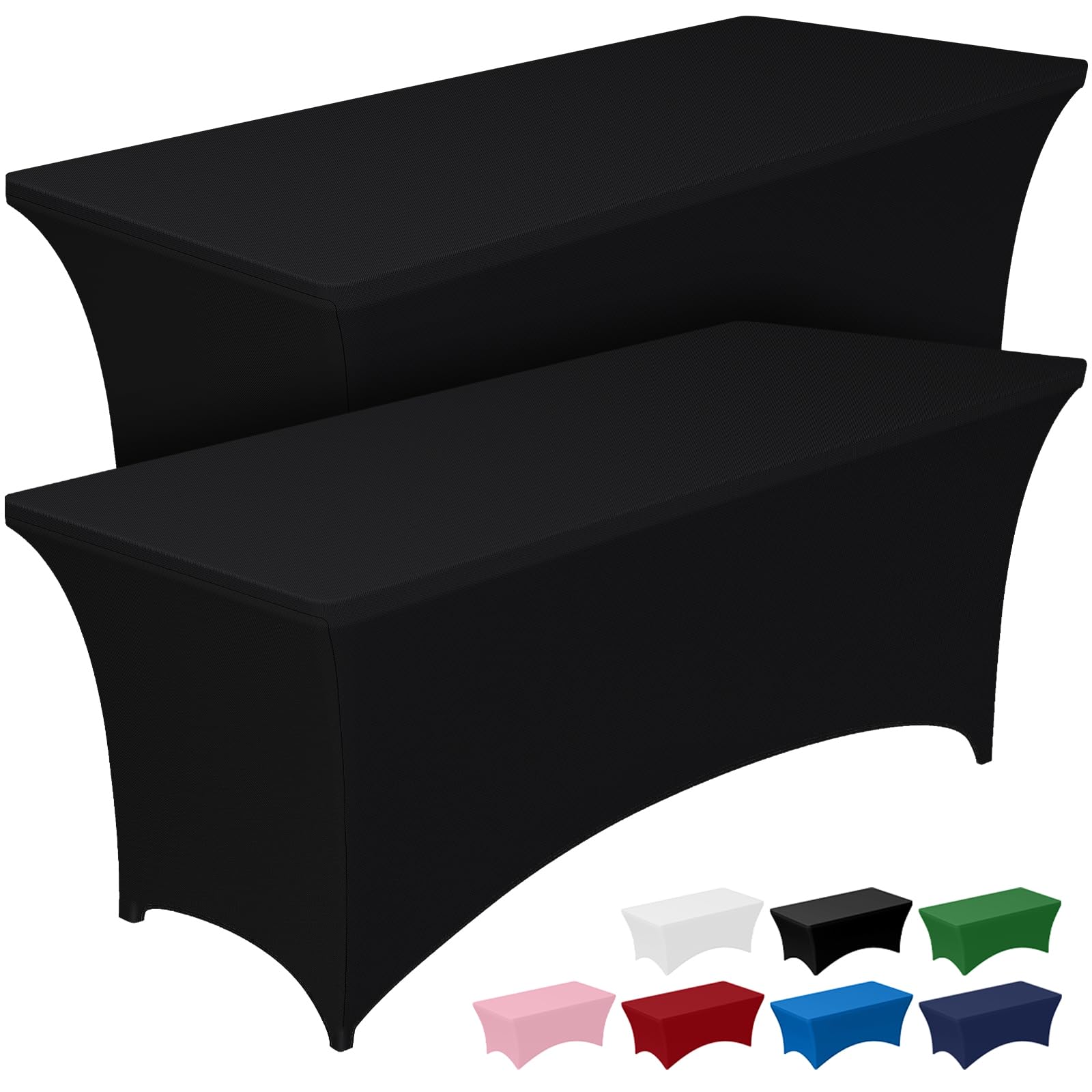 Pureegg funda de mesa spandex 4 pies negro, ajuste preciso para mesa rectangular.