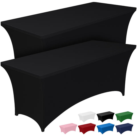 Pureegg funda de mesa spandex 4 pies negro, ajuste preciso para mesa rectangular.