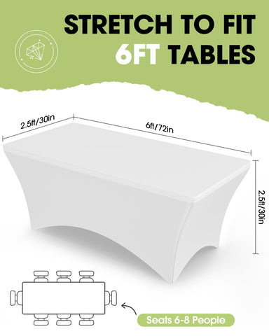 Pureegg funda de mesa spandex 6ft resistente a arrugas, ideal para montaje rápido.