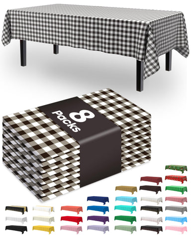 Mantel desechable Pureegg en negro y blanco a cuadros, protege la mesa de derrames