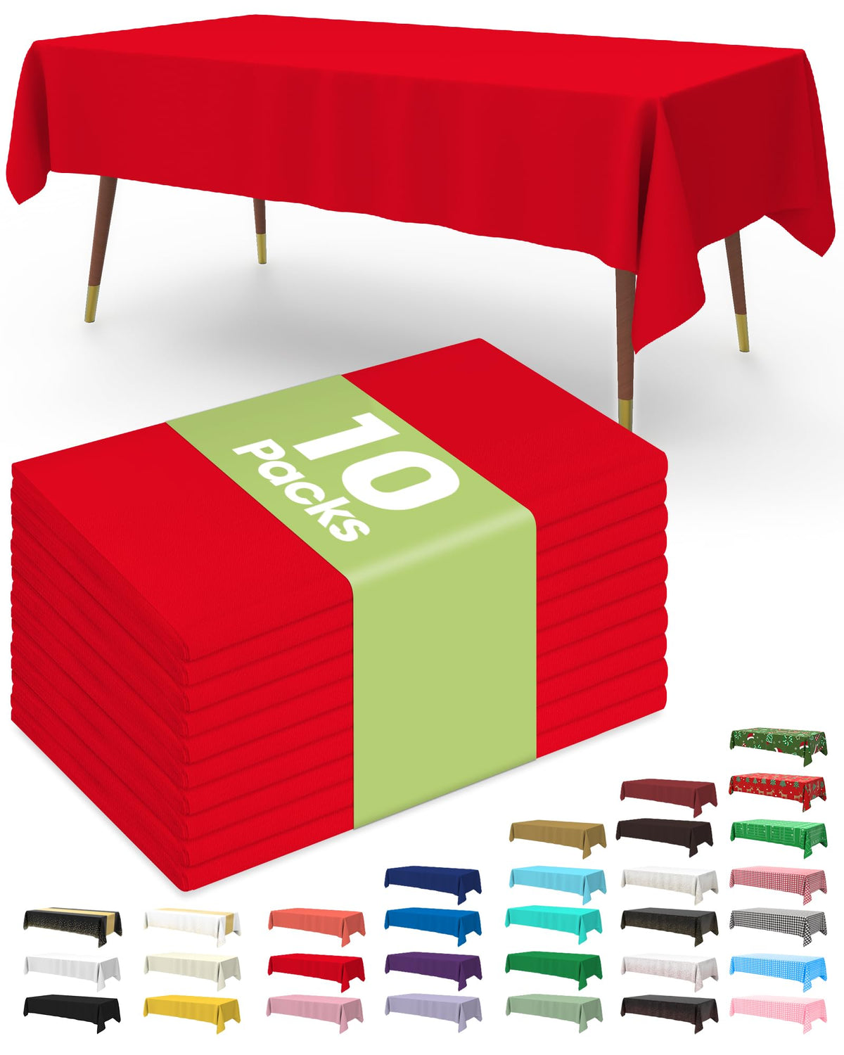 Pureegg mantel desechable 54x108 rojo protege la mesa en eventos