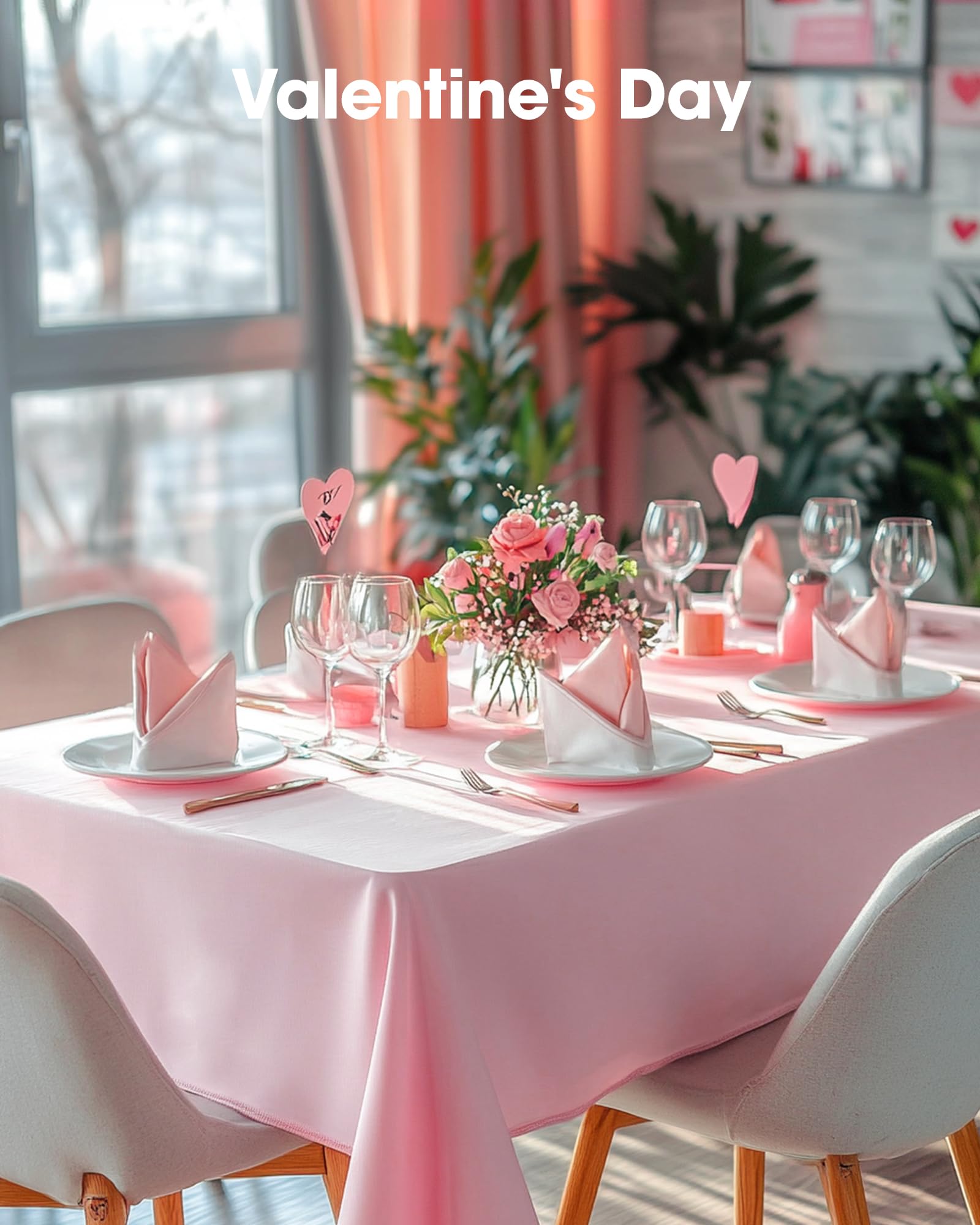 Mantel plástico rosa para eventos, fácil de desechar