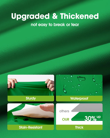 Mantel exterior Pureegg verde bosque de 84 pulgadas, protección ante derrames
