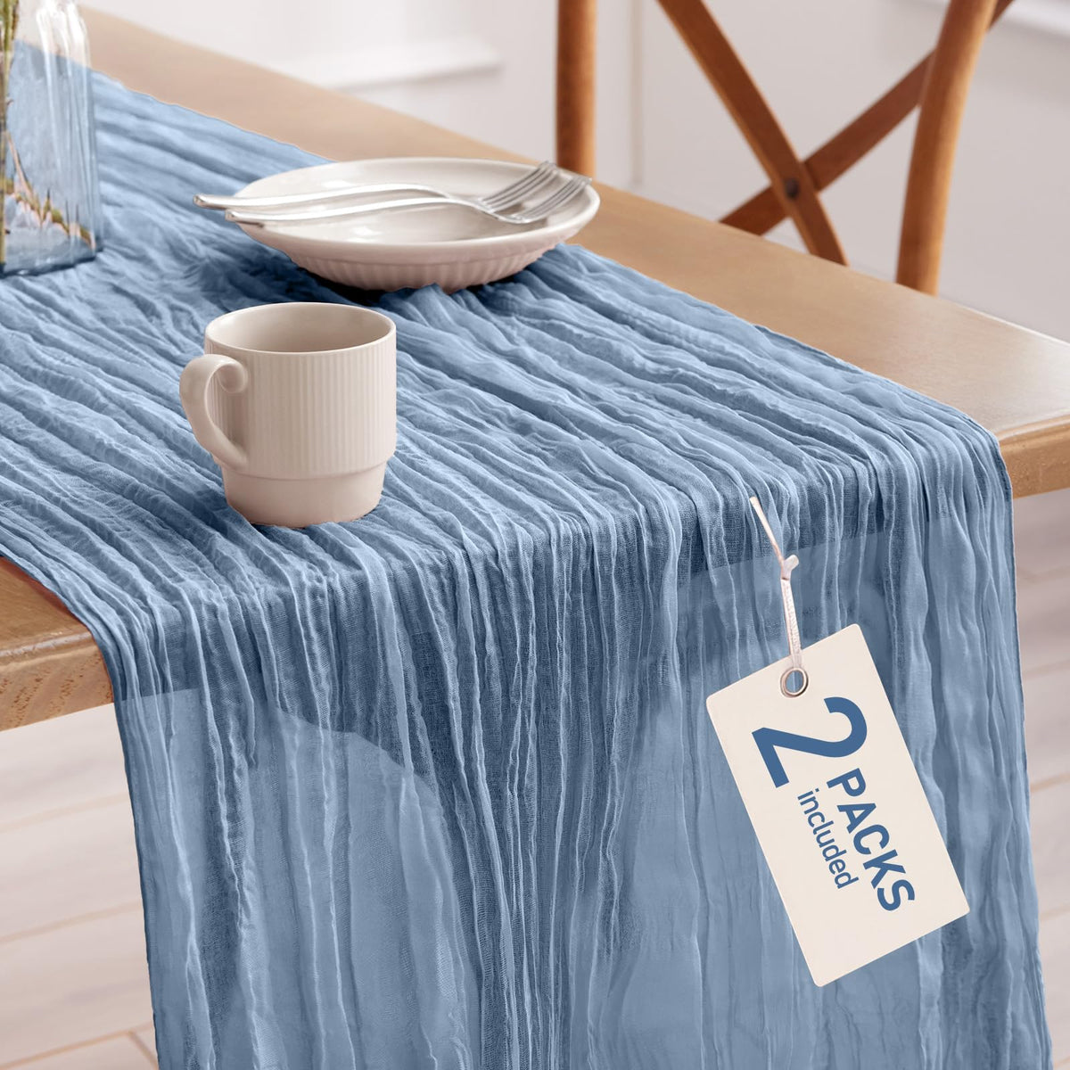 Pureegg mantel de gasa azul boho para cenas elegantes