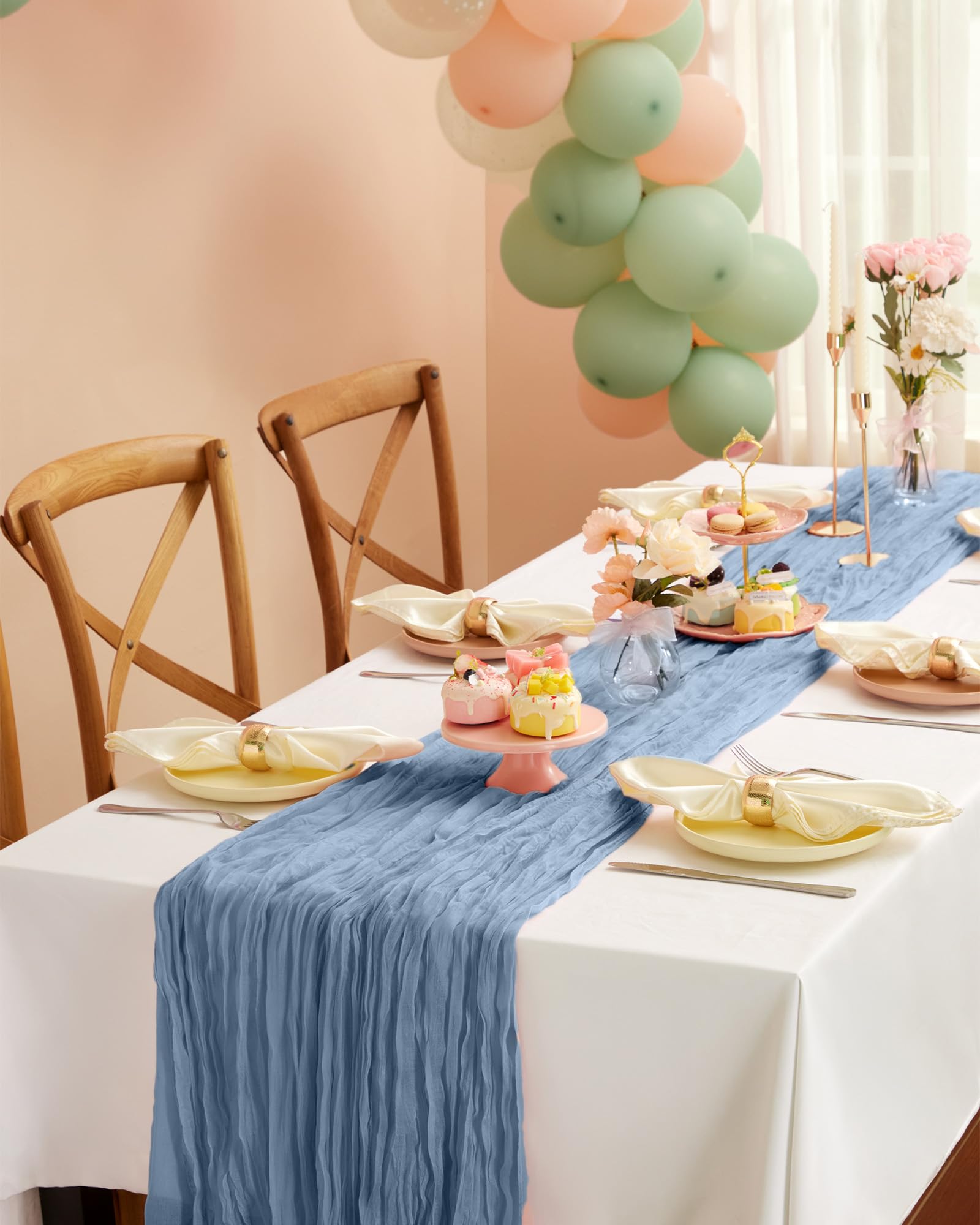 Pureegg mantel para baby shower azul añade suavidad y estilo