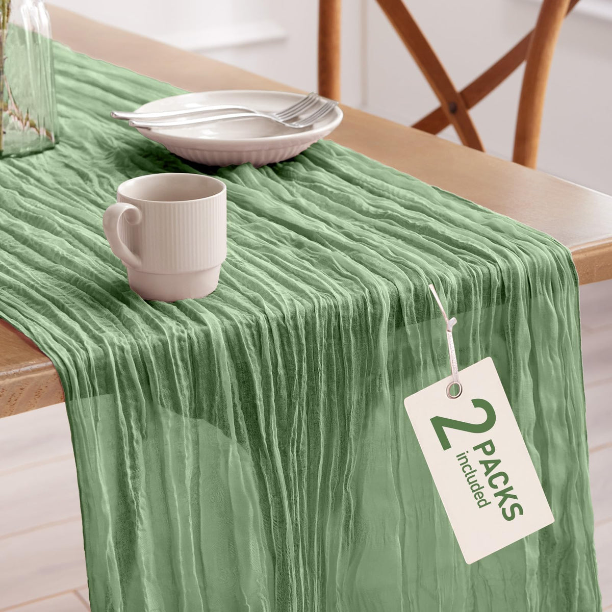 Mantel de gasa Pureegg para mesa bohemio de 120 pulgadas, caída elegante para eventos.