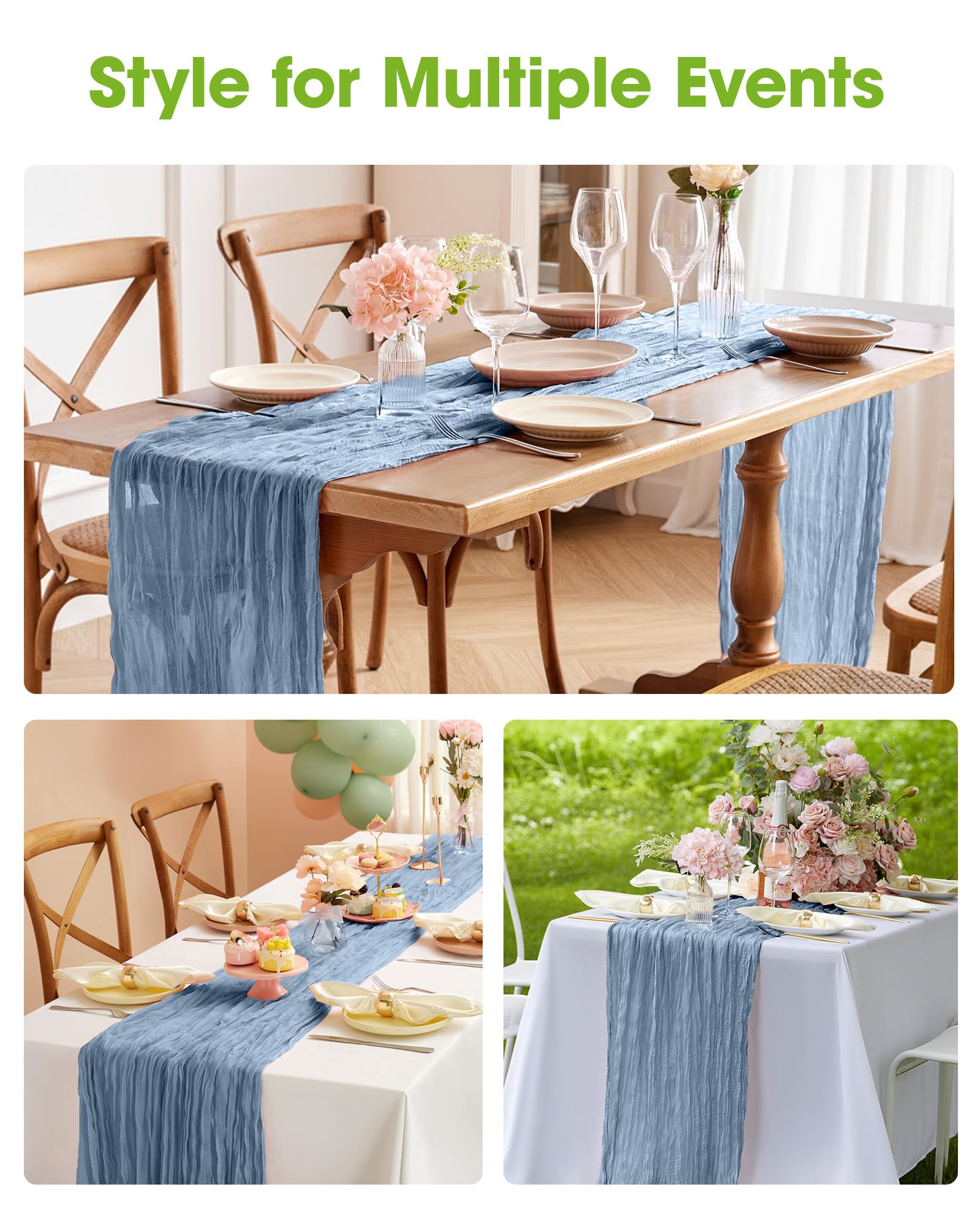 Pureegg mantel de gasa reutilizable ideal para reuniones y eventos