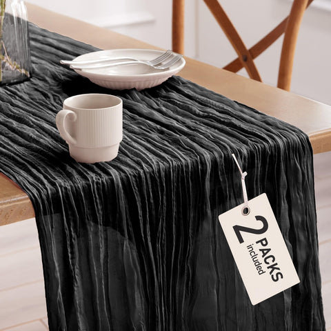 Pureegg mantel gasa queso negro 120 pulgadas, cobertura elegante para mesa de fiesta