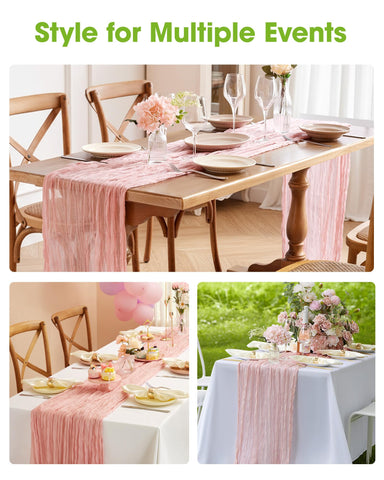 Mantel Pureegg gasa rosa polvo acabado suave y transpirable para cualquier mesa.