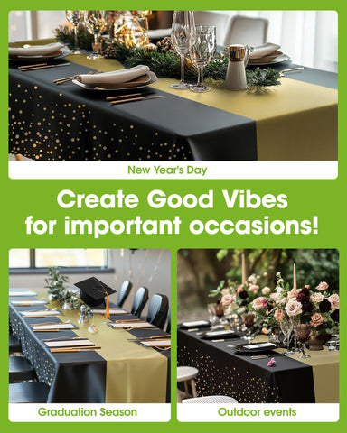 Mantel Pureegg negro con dorado para graduaciones