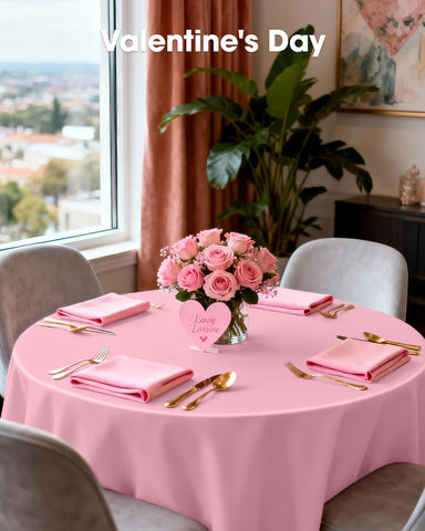 Mantel plástico resistente Pureegg 84 pulgadas rosa evita desbordes y facilita limpieza.