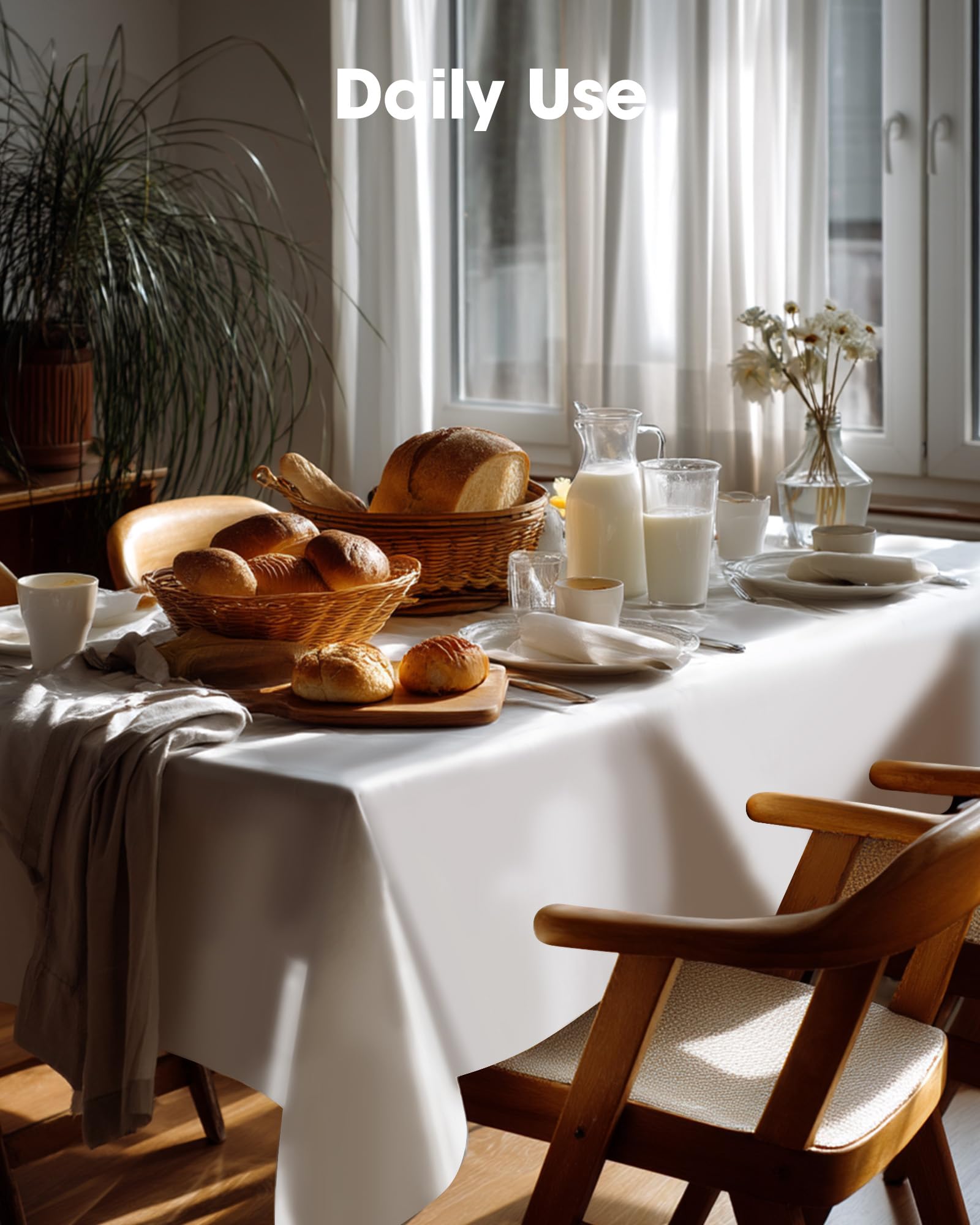 Mantel de mesa rectangular Pureegg, ideal para catering y reuniones grandes.