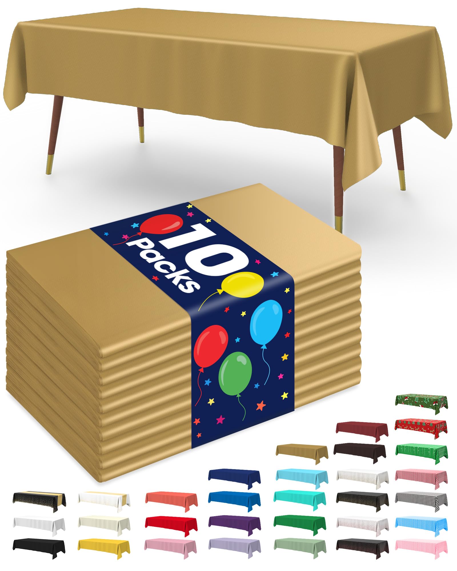 Mantel plástico desechable Pureegg 52x70 pulgadas, protege la mesa y facilita la limpieza tras el evento.