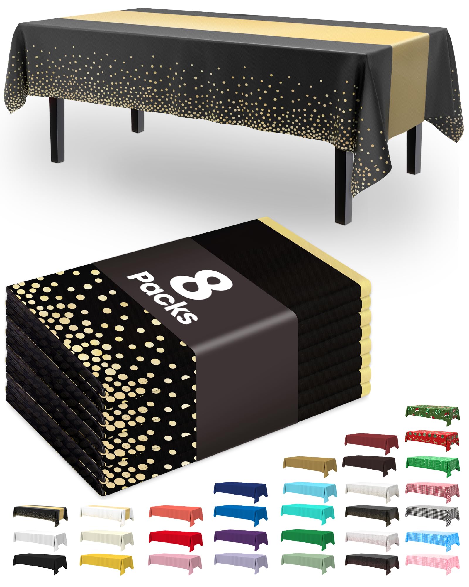 Mantel Pureegg negro con dorado protege la mesa y añade elegancia temporal