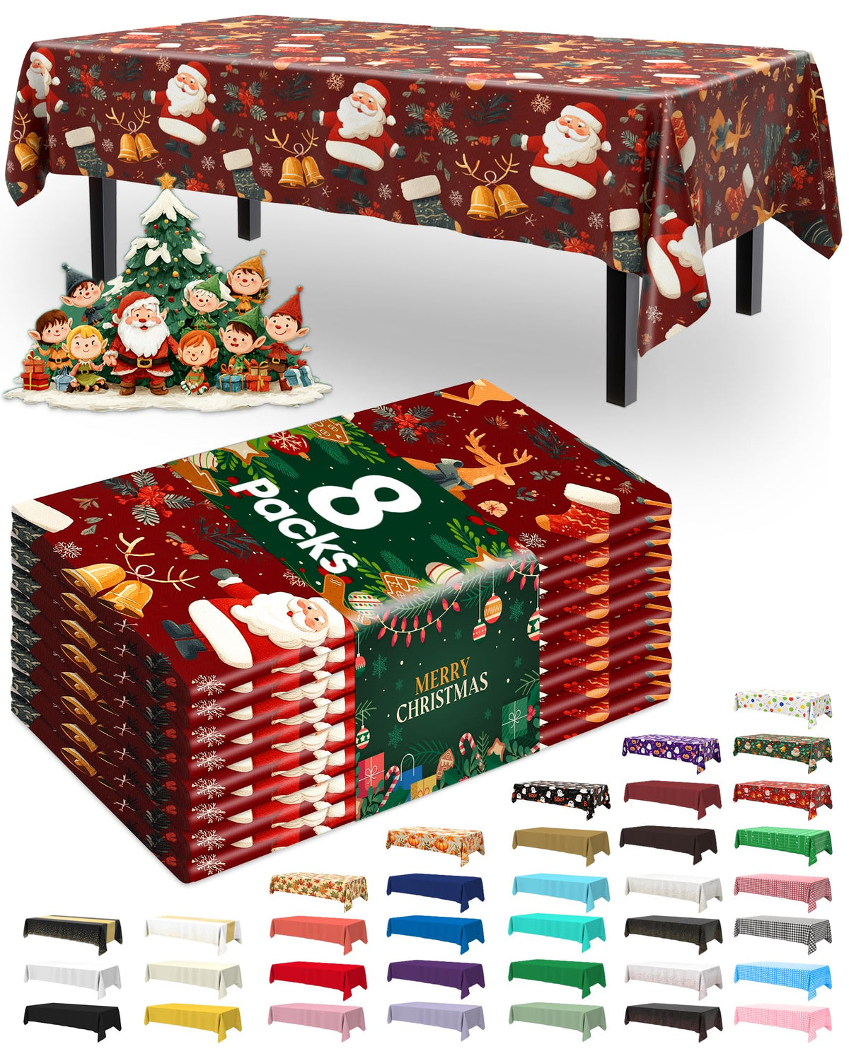 Pureegg mantel plástico desechable 54x108 para mesa rectangular protege derrames.