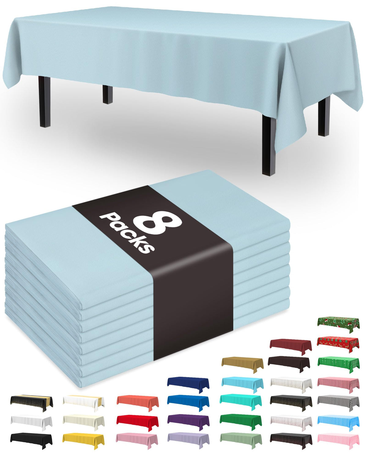 Mantel plástico Pureegg 54x108 para mesa rectangular, protección rápida ante derrames.
