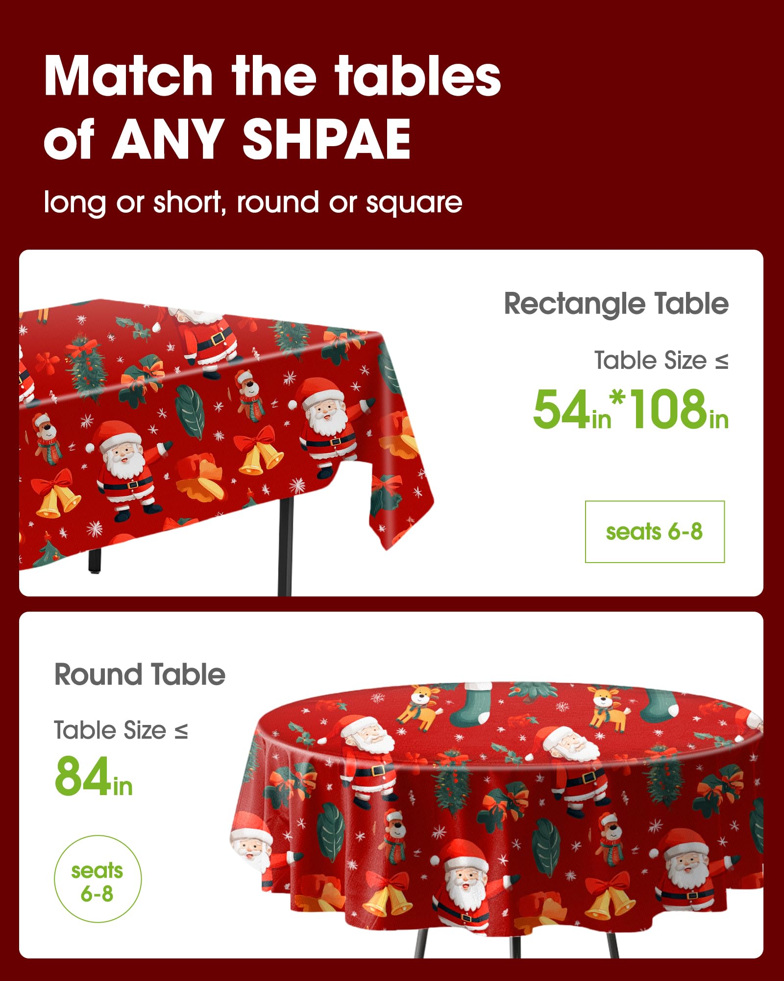 Mantel desechable Pureegg 54x108, rojo navidad, ideal para cenas y brindis.