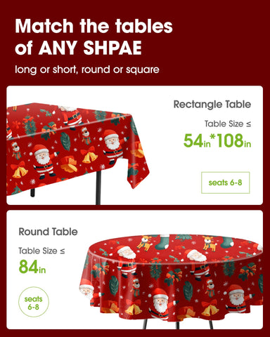 Mantel desechable Pureegg 54x108, rojo navidad, ideal para cenas y brindis.