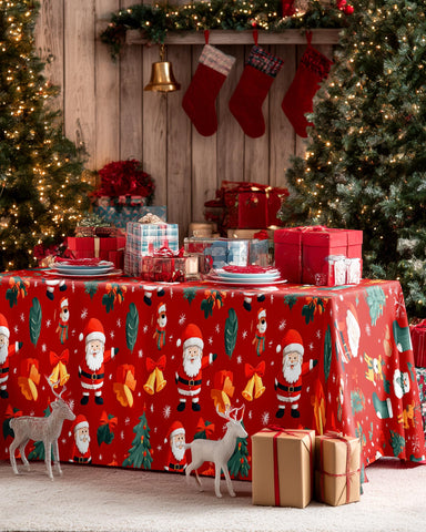 Mantel de mesa Pureegg 54x108, rojo navidad, protección rápida y conveniente.
