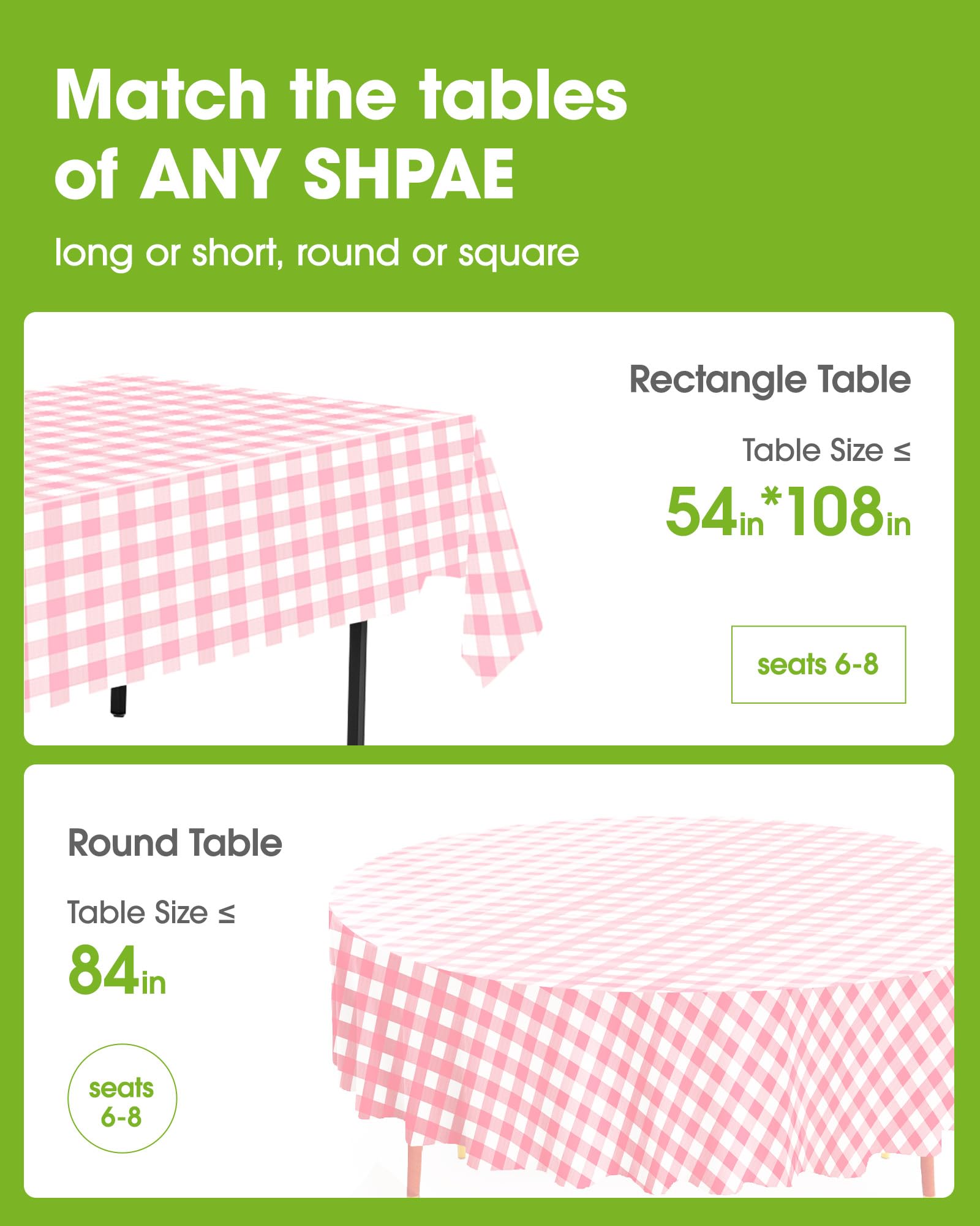 Mantel rectangular Pureegg 54x108, tono rosado y blanco para eventos y banquetes.