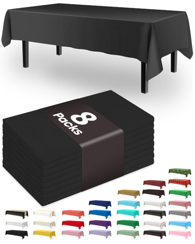Pureegg mantel rectangular desechable negro protege la mesa en eventos.