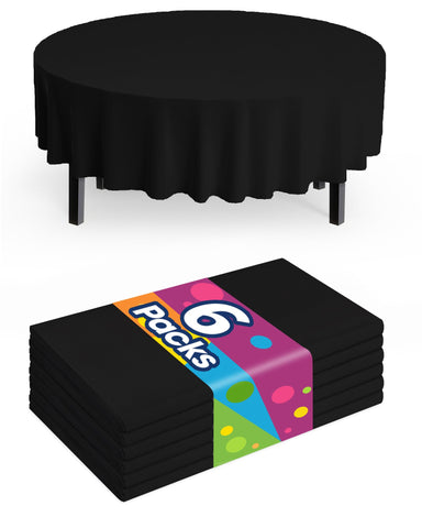 Pureegg mantel plástico desechable negro de 84 pulgadas protege la mesa durante fiestas.