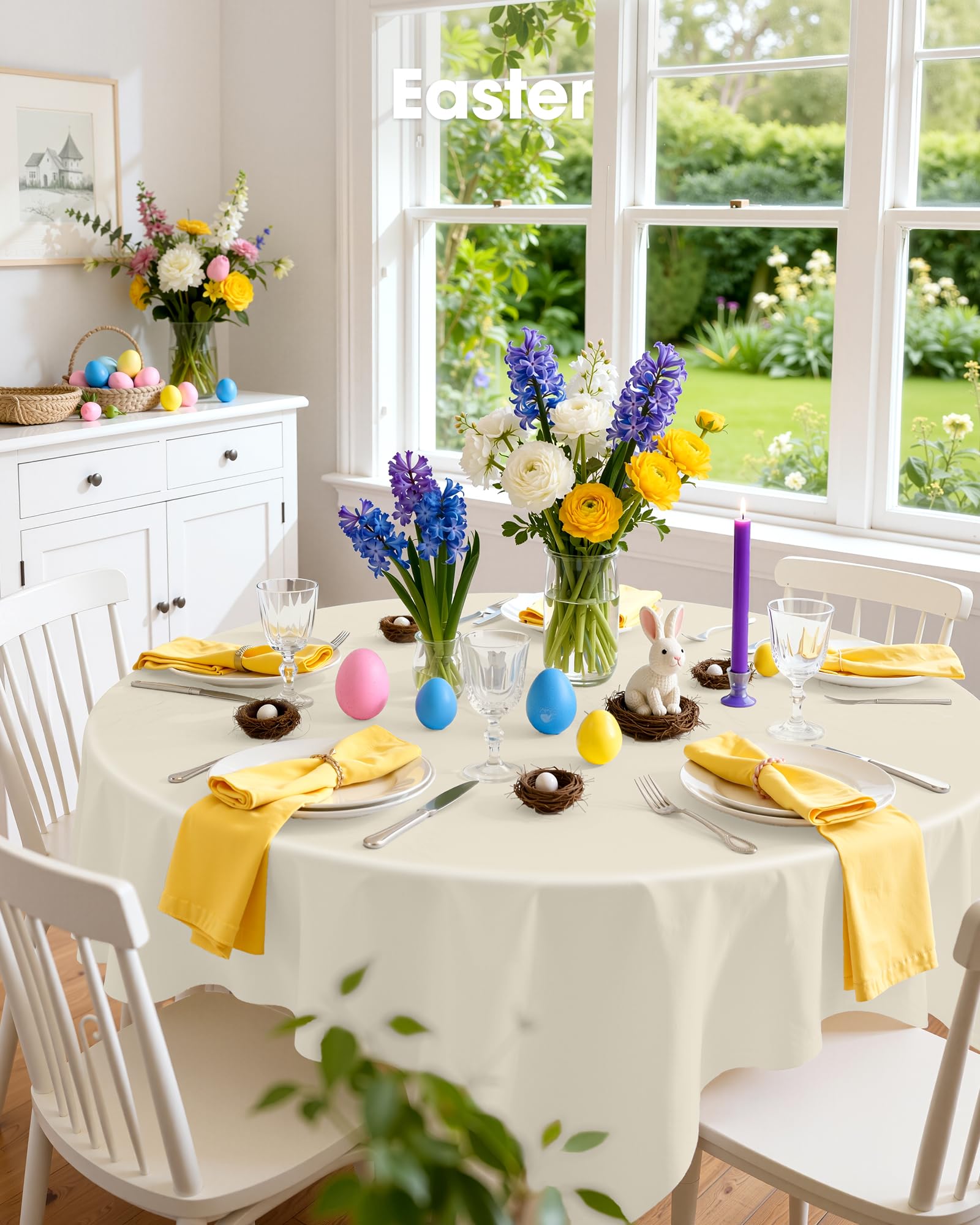 Pureegg mantel crema marfil 84 pulgadas para cenas formales