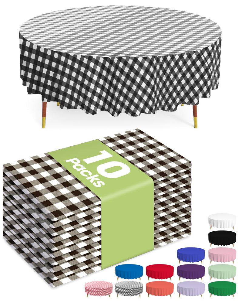 Mantel Pureegg, cuadros negro-blanco, ideal para fiestas y reuniones