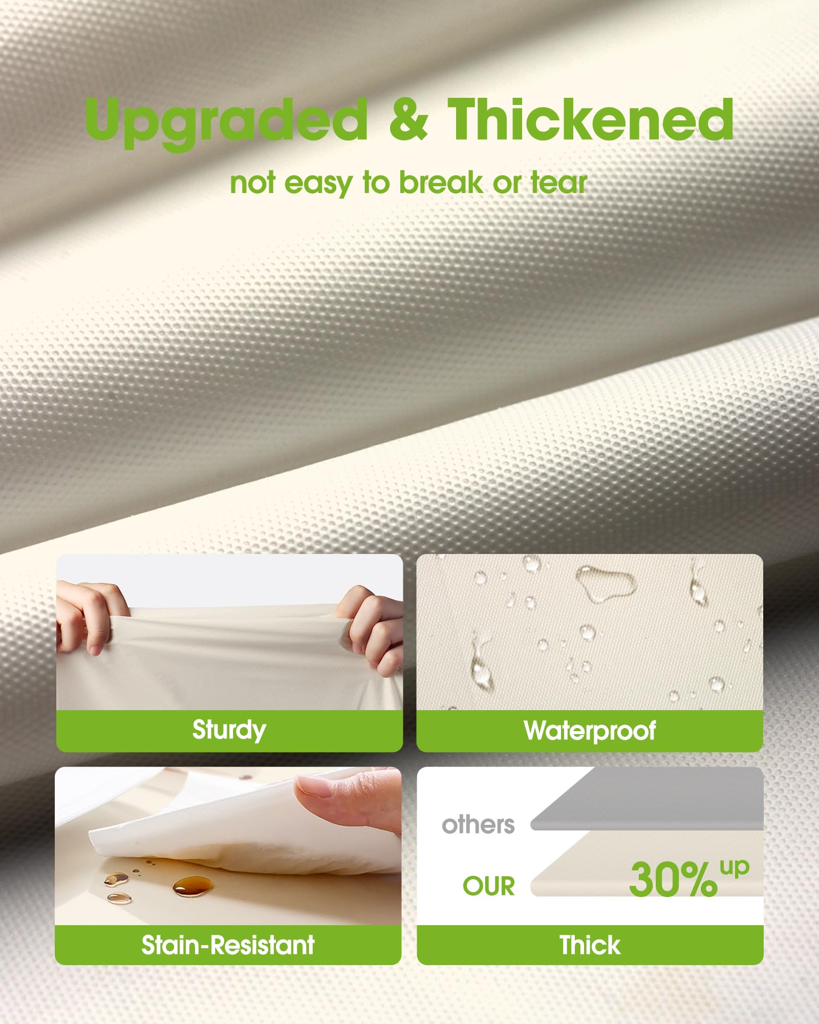Pureegg mantel resistente a derrames tono beige crema para eventos