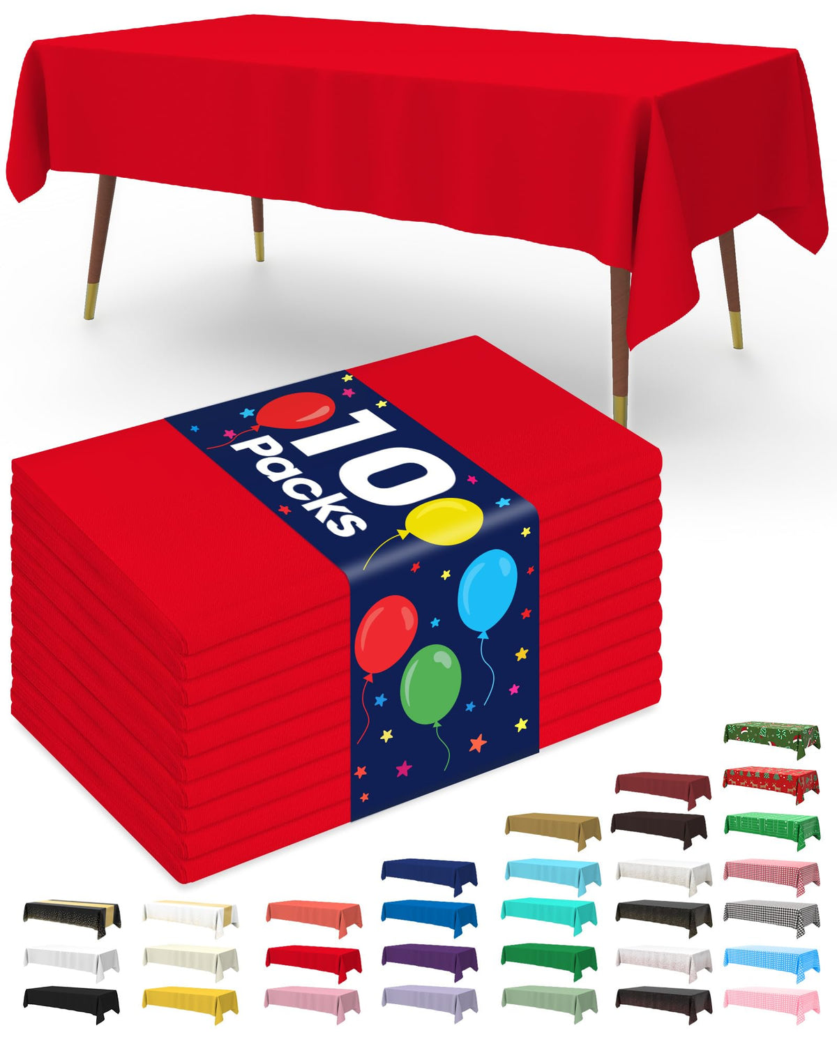 Pureegg mantel plástico rojo 52x70 pulgadas para comidas al aire libre.