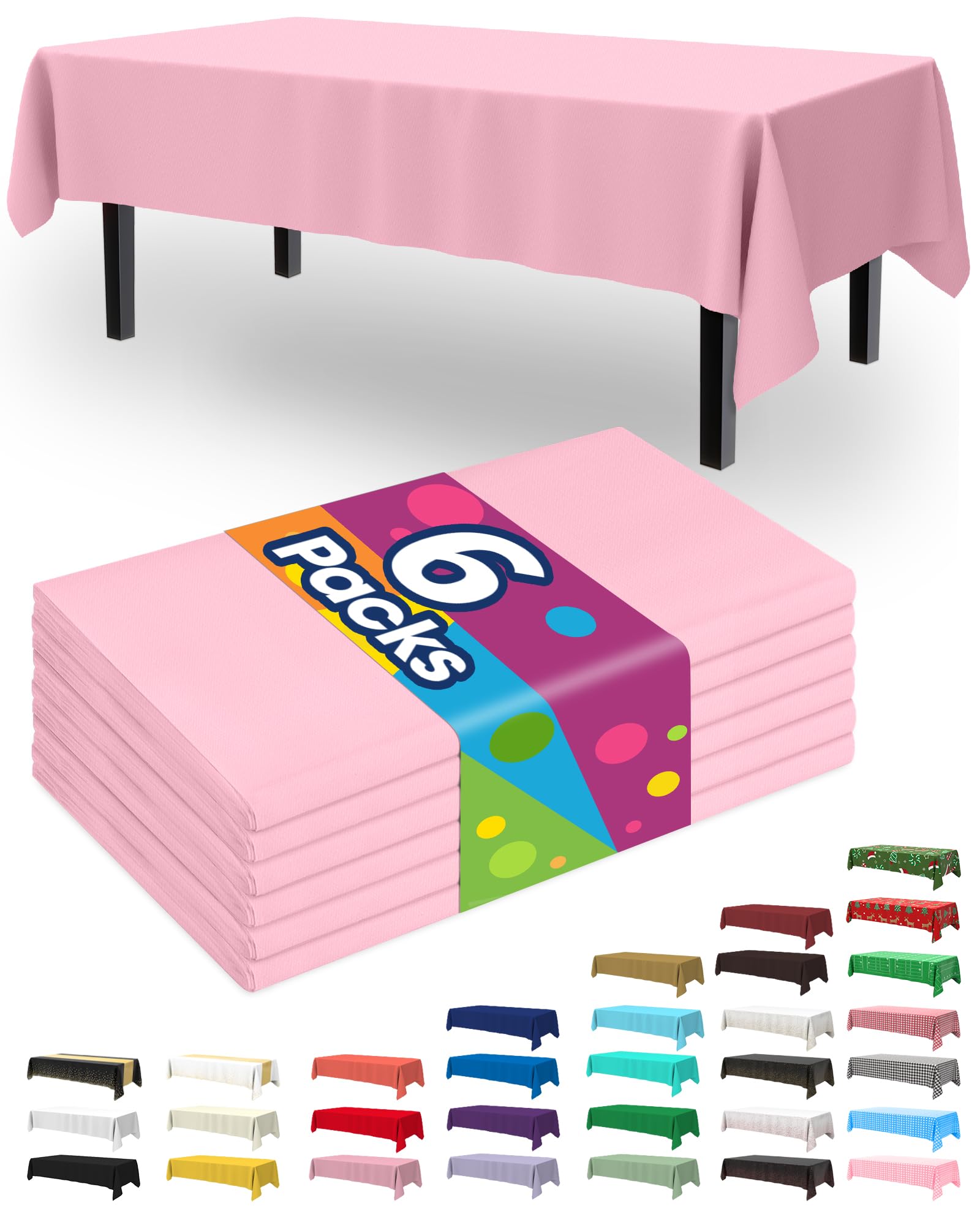 Pureegg mantel plástico rosa 54x108, protección contra derrames en comidas