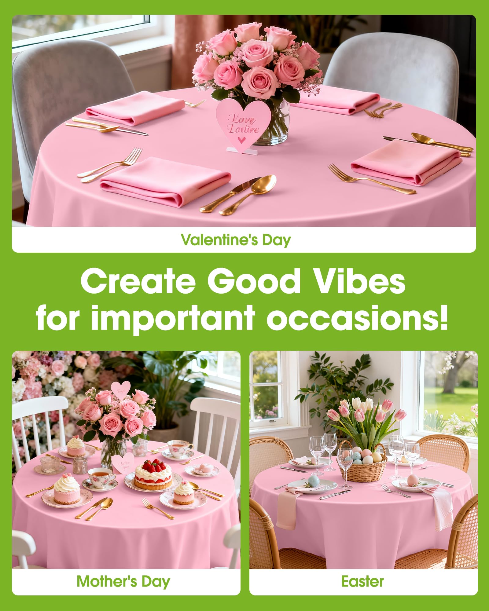 Mantel plástico Pureegg para fiestas 84 pulgadas rosa decoración rápida.