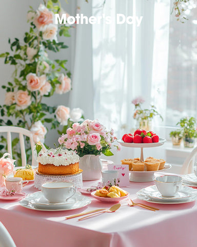 Mantel rosa para cena familiar, cubre mesas grandes
