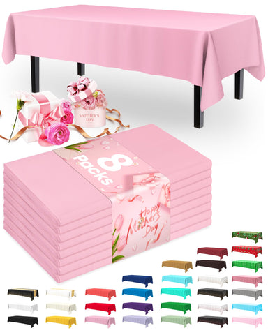 Mantel plástico rosa de Pureegg, enfoque rectangular 54x108, protege la mesa y facilita la limpieza.