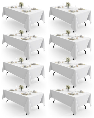 Mantel rectangular Pureegg 60x102 blanco, resistente a las bolitas para uso diario.