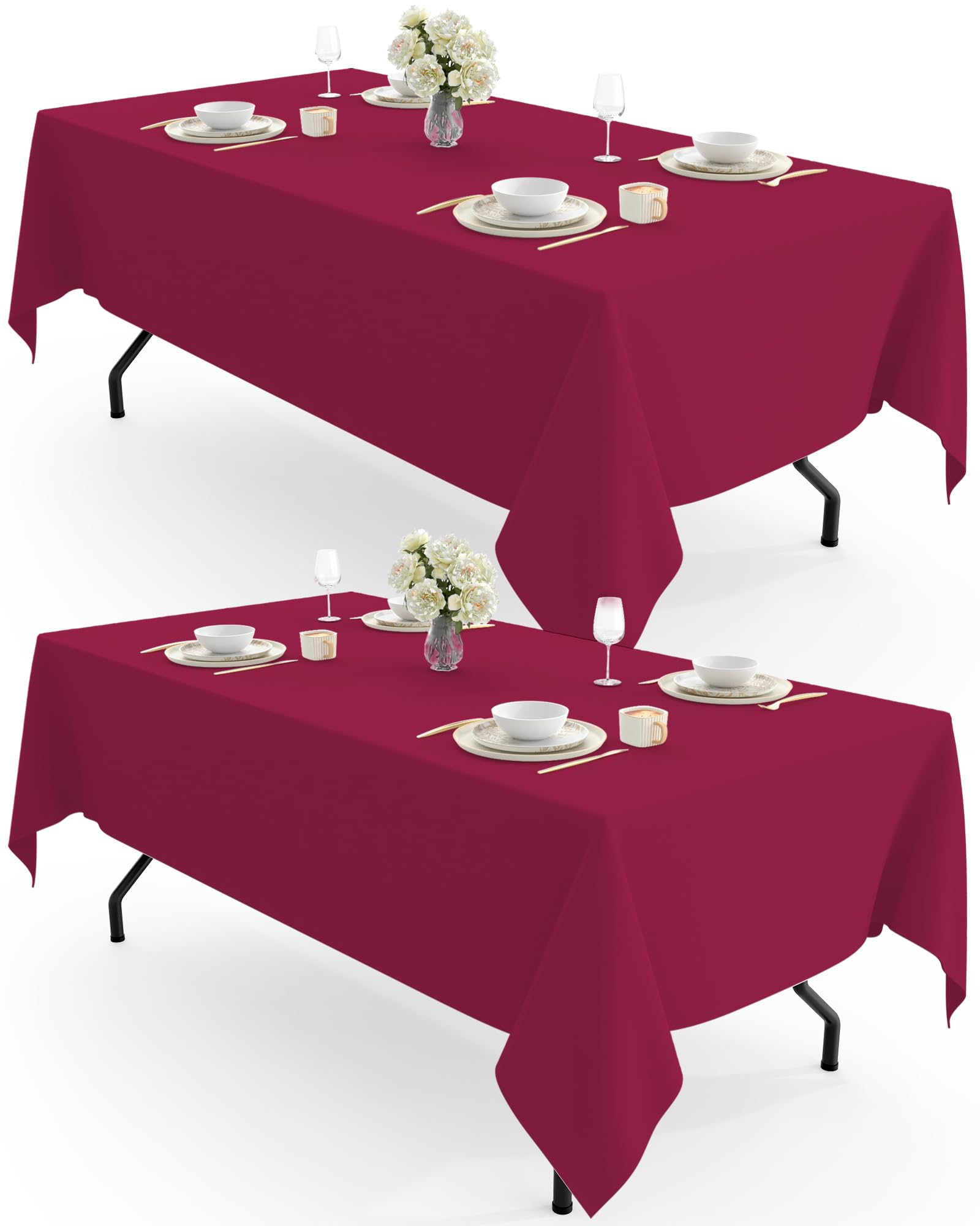 Mantel rectangular Pureegg en fucsia protege la mesa en eventos.