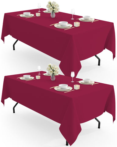 Mantel rectangular Pureegg en fucsia protege la mesa en eventos.