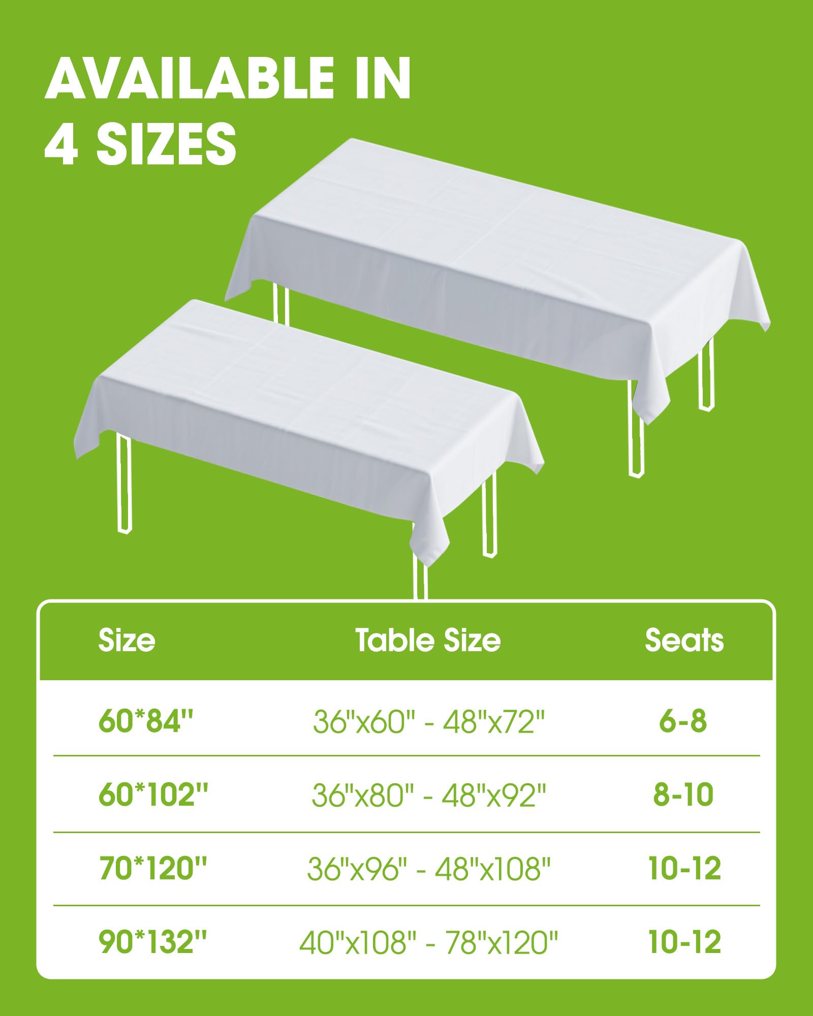 Pureegg mantel rectangular 60x102, perfecto para bodas al aire libre.