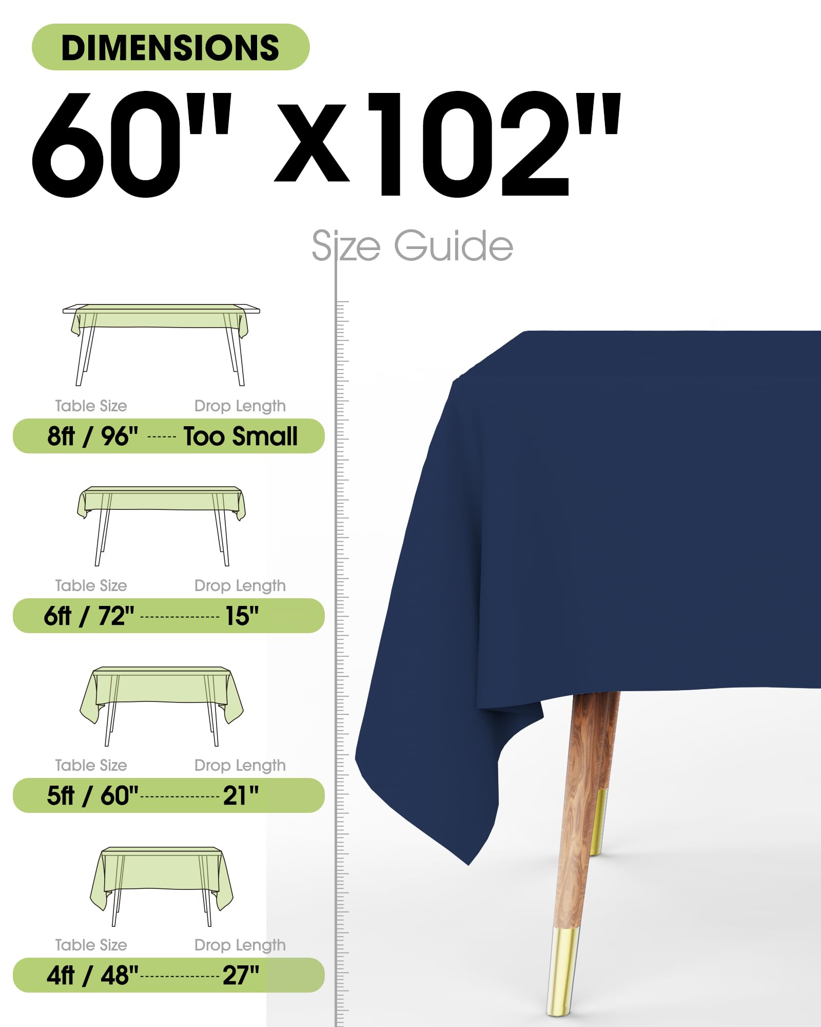 Pureegg mantel rectangular navy, uso en exterior para picnics y celebraciones.