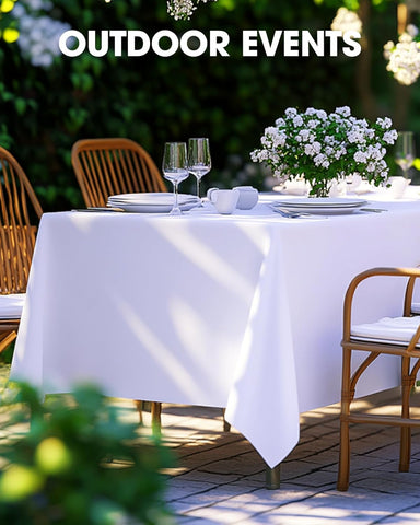 Mantel rectangular Pureegg 60x102 blanco, ideal para bodas y eventos elegantes.