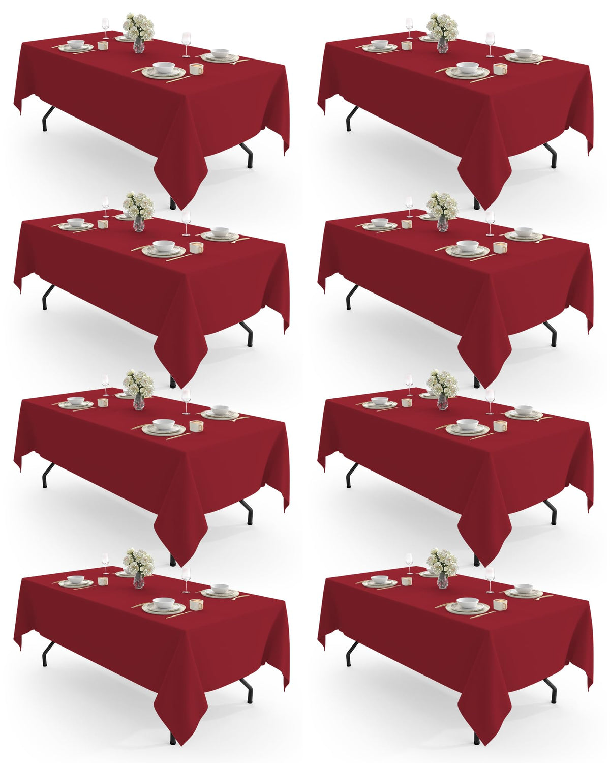 Pureegg mantel rectangular 60x84 rojo en exterior, protección reutilizable para banquetes